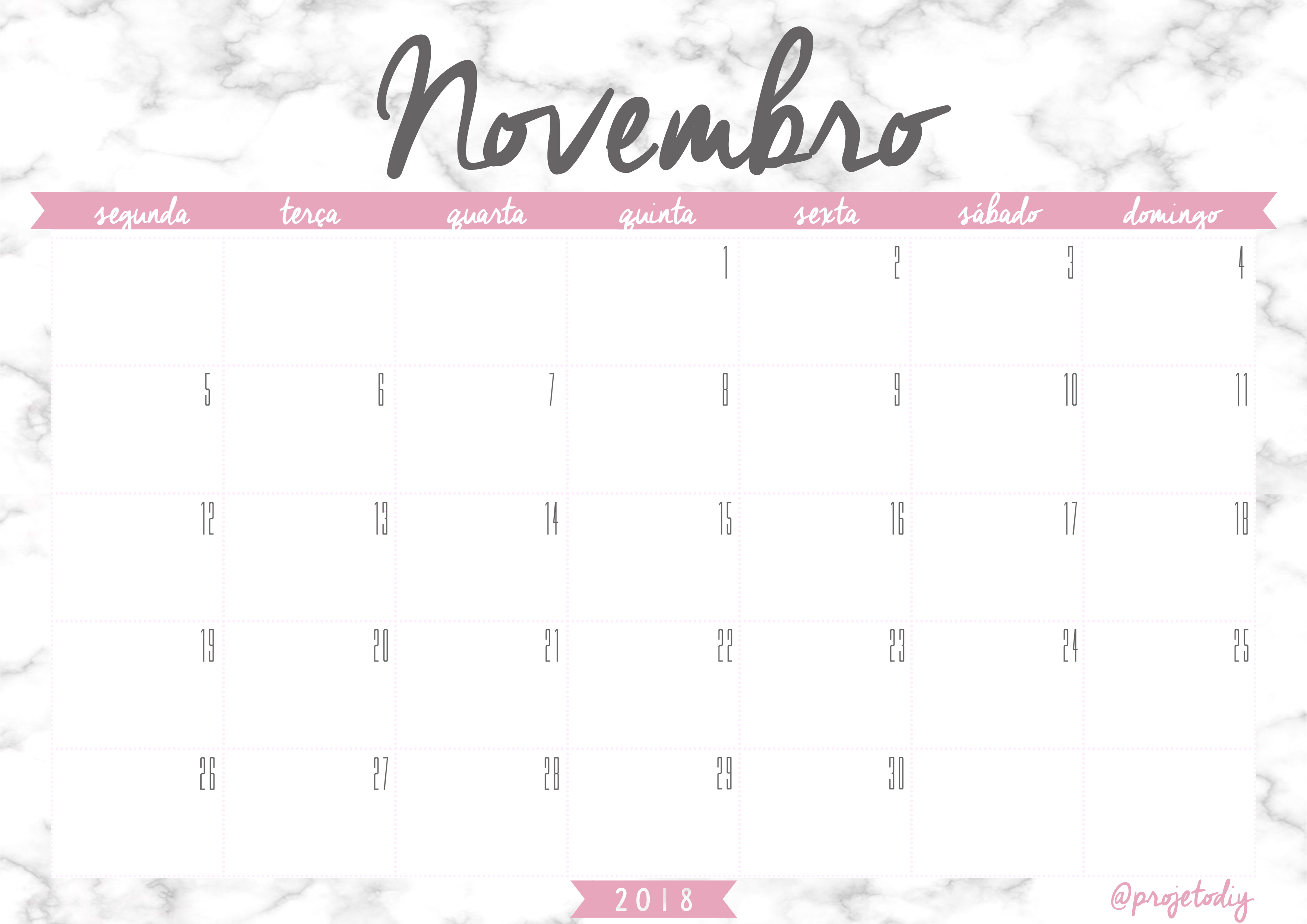calendario 2018 - novembro