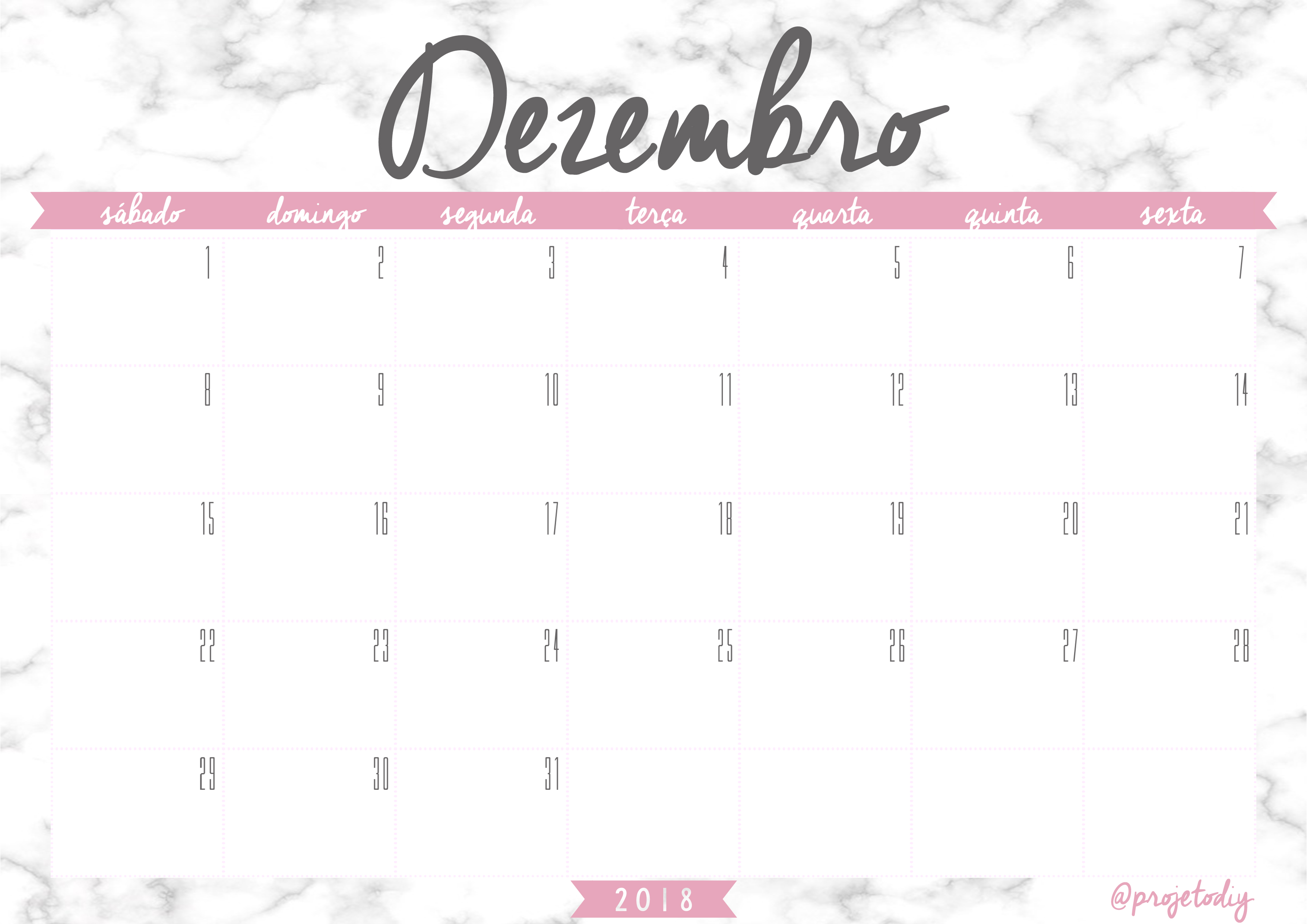 calendario 2018 - dezembro