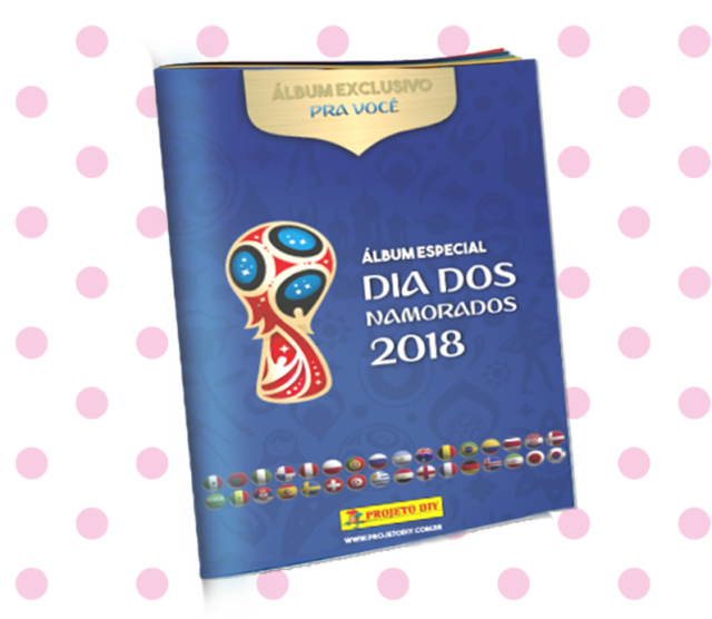 Álbum de Figurinhas da Copa do Mundo especial Dia dos Namorados