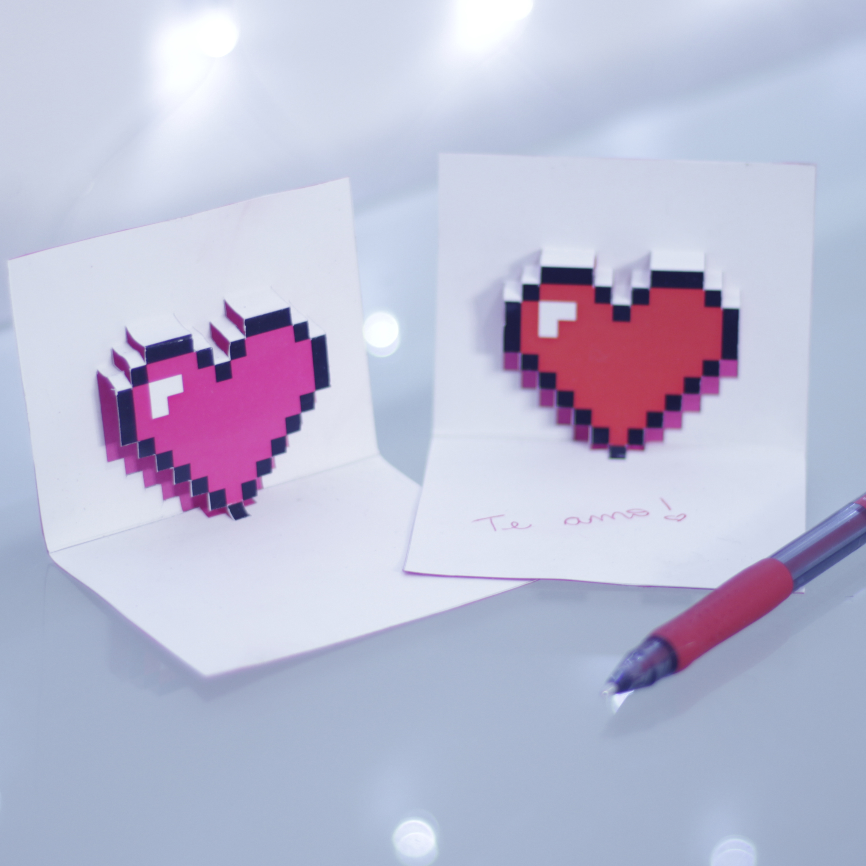 DIY Cartões 8 Bit – Coração, Space Invaders e Pac Man